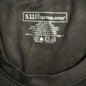 5.11 Tactical series mens 2X black short sleeve‎ tshirt